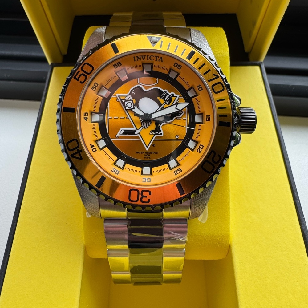Invicta X NHL Pittsburgh Penguins Mens Watch 47mm Silver/Black (42242)